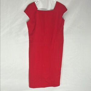 Vintage 80s Jeffrey & Dara by Linda Hutley Red Cap Sleeve Sheath Dress -Size 7/8